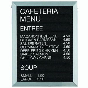 Aarco Products 24"x18" Aluminum Framed Black Felt Letter Board Open Face Message Center - 1 of 2