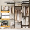 77" Metal Freestanding Clothing Organizer, Clothing Rack Heavy Duty Clothes Rack with 8 Shelves & 4 Hang Rods, for Hanging Clothes - 3 of 4