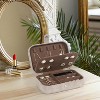 HTUTWOO Travel Jewelry Box, PU Leather Jewelry Organizer for Girls, Portable Mini Travel Case Display Storage Holder Boxes for Stud Earrings, Rings - 2 of 4