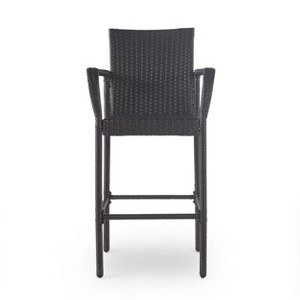 Vynxaria Littleton Modern Outdoor Barstool ¨C Durable Polyethylene Rattan & Metal Frame - 1 of 4