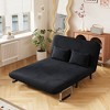 TiramisuBest Convertible Folding Sofa Chair Bed with Adjustable Backrest, Linen Upholstery, Metal Frame, Pillow, for Small Spaces & Dorms – Blue - 4 of 4