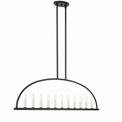 Abbott Black 11-Light Steel Candle Chandelier