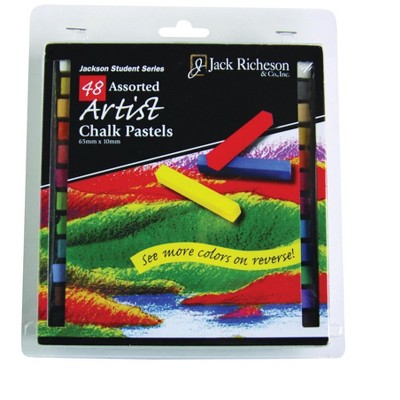 Jack Richeson Soft Square Artist Chalk Pastels, Assorted Color, set of 48