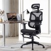 VECELO Swivel Ergonomic High Back Mesh Office Chair with Retractable Footrest, Black - 3 of 4