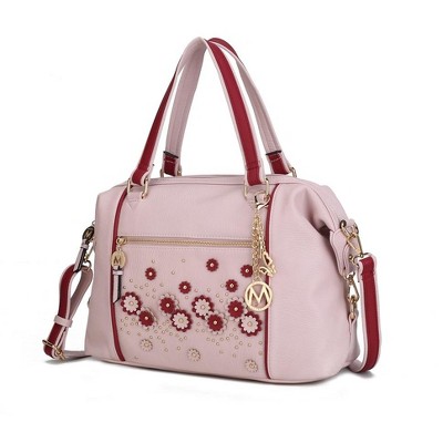 MKF Collection Francis Tote Women's handbag 3-D flowers with Keychain by Mia K