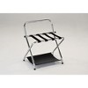 Kings Brand Furniture Venet Folding Luggage Rack with Storage Shelf, Stylish Suitcase Stand, High Back, Chrome - 2 of 4