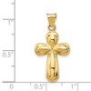 Black Bow Jewelry 14k Yellow Gold Small Polished 3D Reversible Cross Pendant, 14 x 27mm - 4 of 4