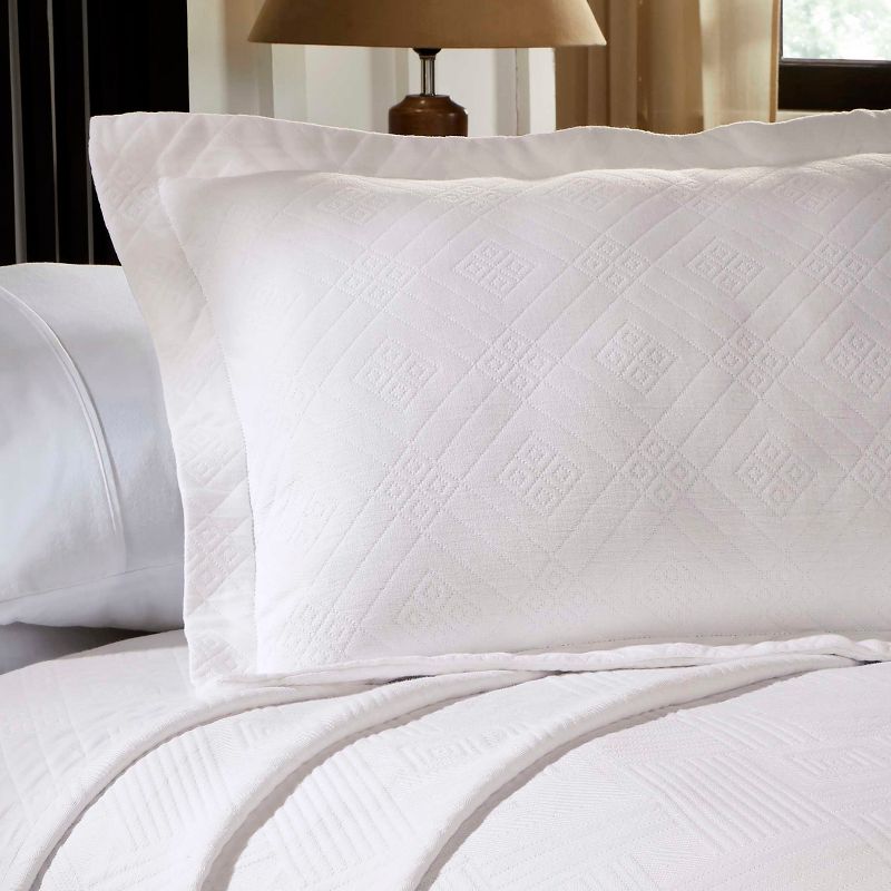 Geometric Textured Jacquard Matelass Cotton 3-Piece Bedspread Set by Blue Nile Mills, 4 of 7