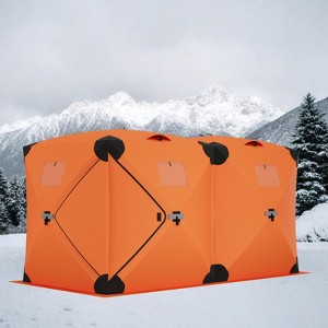 140"x70.8"x79" Insulated Pop Up Ice Fishing Tent - Portable Hub-Style Shelter for 1-8 Persons, Windproof & Warm, Available in Multiple color - 1 of 4