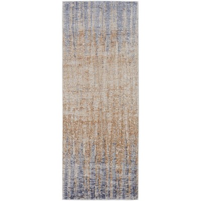 Laina Transitional Gradient & Ombre Tan/Brown/Blue Area Rug