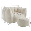 Sapphtopaz Soft Chenille Bean Bag Chair with Footstool Lazy Sofa Chair Bean Bag Chairs for Adults Stuffed High Resilient Foam for Gaming, Watching TV - 4 of 4