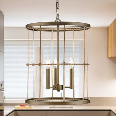 Urban Ambiance Luxury Transitional Indoor Chandelier,  20-1/2''H x 16"W x 16''D,  Aged Brass Finish, UHP4693