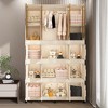 Whisen Wardrobe Closet Storage Organizer, Clothes Dresser, 9 Magnetic Doors-9 Cubes & 1 Hanging Rod, 6 pcs Hangers - 4 of 4