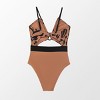 Women's Cutout One Piece Crisscross Front Drawstring Bathing Suit- Cupshe - 4 of 4