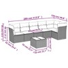 vidaXL 7 Piece Patio Sofa Set with Cushions Brown Poly Rattan - 3 of 4