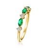Pure Collection by Ross-Simons 0.30 ct. t.w. Lab-Grown Emerald and .20 ct. t.w. Lab-Grown Diamond Ring in 18kt Gold Vermeil - 3 of 4