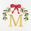 Linum Home Textiles Christmas MISTLETOE MONOGRAM - Embroidered Luxury 100% Turkish Cotton Hand Towels (Set of 2) - 3 of 3