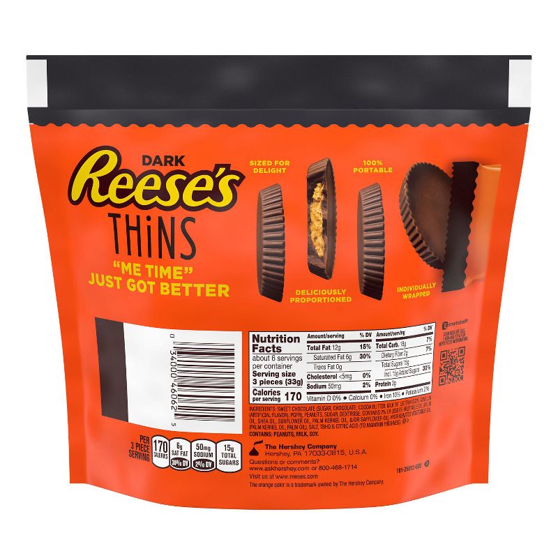 Reese's PB Cup Dark Chocolate Thins Pouch - 7.37oz, 4 of 9