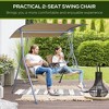 CAVINAS 2-Seat Patio Porch Swing,Wooden Hammock Swing Bench with Adjustable Canopy&Cup Holder,Outdoor Swing for Garden&Backyard,400LBS Capacity,Beige - 4 of 4