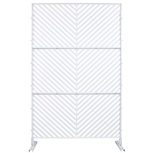 DSVIMOY Outdoor & Indoor Privacy Screen, Freestanding Decorative Privacy Screen for Deck Balcony Patio, White, 48"*76"*16" - 1 of 4