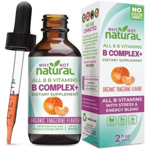 Why Not Natural Vitamin B Complex Liquid Drops – Organic, Vegan B1–B6, Biotin, Folate & Choline for Energy & Wellness - 1 of 4