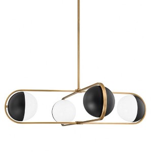 Troy Lighting Willard 4 - Light Chandelier in  Patina Brass Opal Shade - 1 of 1