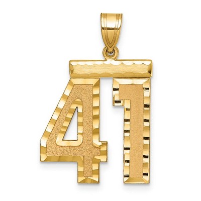 Black Bow Jewelry 14k Yellow Gold, Varsity Collection, Large D/C Pendant Number 41