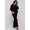 PinkBlush Black Ribbed Soft Knit Long Sleeve Maternity Pajama Set - 2 of 4
