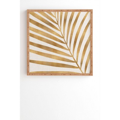 12" x 12" Modern Tropical Metallic Palm Leaf Framed Wall Art - Deny Designs
