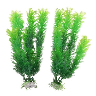Unique Bargains Artifical Aquarium Plants Ornament Green 1 Pair