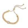 Ross-Simons Italian 18kt Gold Over Sterling Mesh Bolo Bracelet With CZ Station Size - 3 of 4