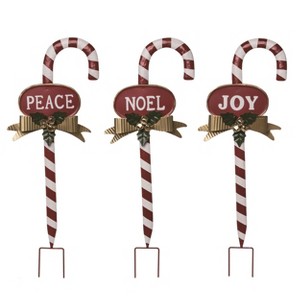 Transpac Metal Candy Cane Y/S Set of 3 Christmas Home Decorations - 1 of 3