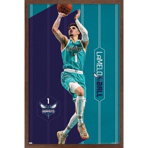 Trends International NBA Charlotte Hornets - LaMelo Ball 23 Framed Wall Poster Prints - 1 of 4