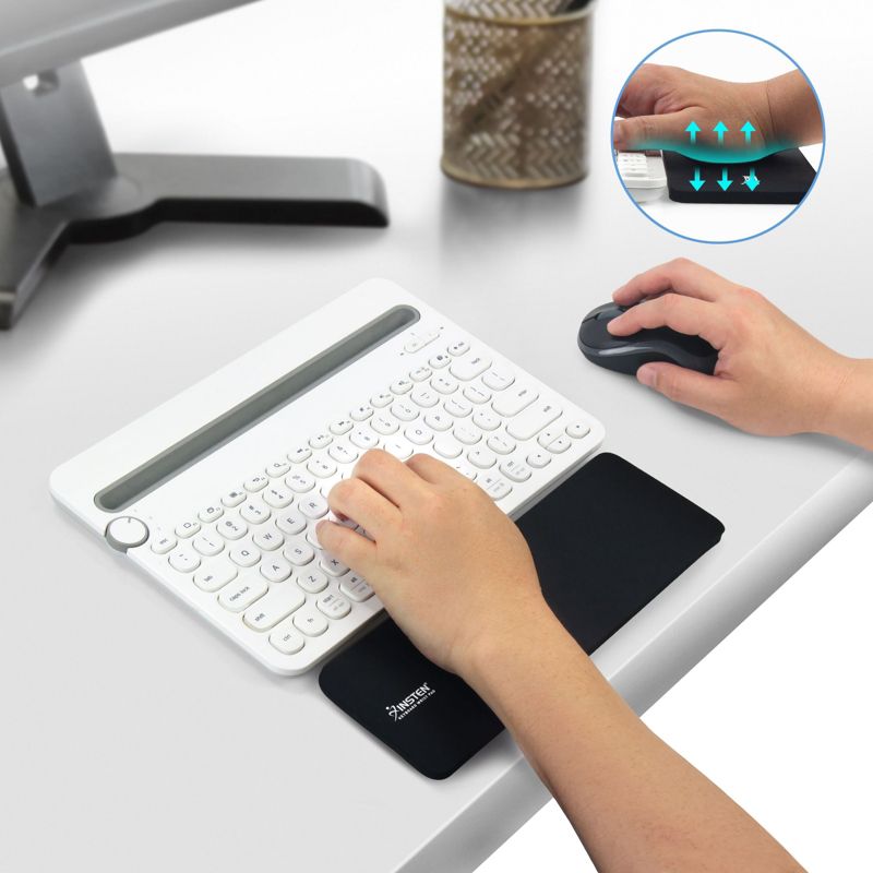 Insten Black Keyboard Wrist Rest Pad Support, Ergonomic Palm Rest, Anti-Slip, Comfortable Typing and Pain Relief, 11 x 3.5 in, 3 of 10
