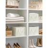 Aoibox Large Foldable Storage Baskets with Handles for Shelves Fabric Organizer Bins Beige White Ivory 3 Pack - 4 of 4