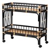 bali & pari Dalinda Modern Bohemian Two-Tone Black and Natural Brown Rattan 2-Tier Kitchen Cart - 2 of 4