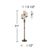 Franklin Iron Works Astoria Rustic Farmhouse Floor Lamp 71" Tall Bronze Faux Wood 3 Light Tree Tea Alabaster Glass for Living Room Bedroom Office Home - 4 of 4