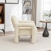 SEYNAR Modern PU Leather Accent Chair with Tubular Multifunctional Legs for Living Room - 3 of 4