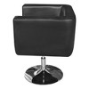 vidaXL Armchair with Chrome Base Black Faux Leather - 3 of 4