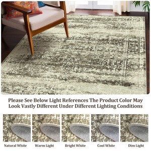 Washable Large Vintage Area Rug for Living Room Non Slip Non-Shedding Distressed Indoor Carpet Ultra Soft Low Pile Throw Rug for Bedroom Dining Room - 1 of 4