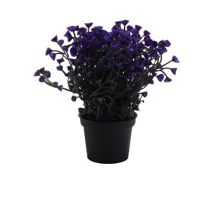 Unique Bargains Artificial Plants Bellflower Decorative Pot Plastic 3.74"x3.74"x10.63" 1 Pc - 1 of 4