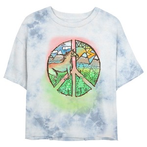 Juniors Womens Lost Gods Peace and Horses Logo Crop T-Shirt - 1 of 4