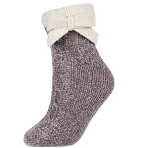 Memoi Women's Cozy Ballerina Plush Lined Slipper Sock Shorties Med Gray Heather 9-11 - 1 of 4