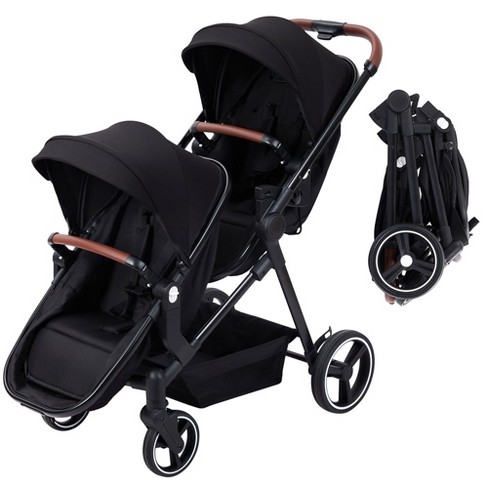 Double Stroller Track Tandem Stroller For Infant And Toddler Foldable Pushchair Bassinet Pram Target