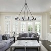 DEWDROP  12 Light 12.2-Inch Black Farmhouse Wheel Pendant Light - 2 of 4