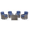 Gymojoy 5 Pieces Outdoor 6 Inch Sofa Swivel Chair with Fire Pit Table - 3 of 4