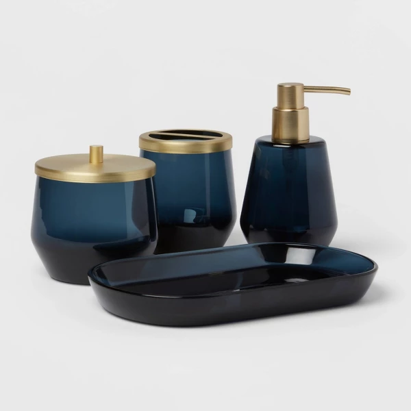 4pc Bath Coordinates Set, Blue