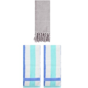 REGALWOVEN 3 Packs Cotton Absorbent Soft Decorative Bathroom Hand Towel for Kitchen - 1 of 4