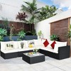 Tangkula 7PCS Rattan Patio Conversation Sectional Furniture Set w/ Cushion Pillow - 4 of 4