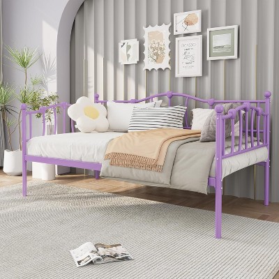 Metal Twin Daybed, Space-Saving Sofa Bed with Headboard & Steel Slat Support, No Box Spring Needed, Ideal for Apartment, Living Room, Small Spaces